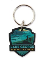 Lake George, NY Emblem Wooden Key Ring