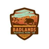 Badlands NP Bison Emblem Sticker