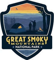 Great Smoky Back Country Camping Emblem Sticker