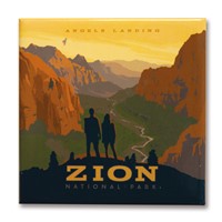 Zion Angels Landing Square Magnet