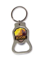 Zion Sacred Cliffs Emblem Bottle Opener Key Ring