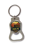 Zion Angels Landing Emblem Bottle Opener Key Ring