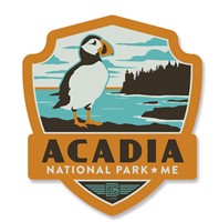 Acadia NP Emblem Wooden Magnet
