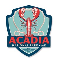 Acadia Lobster Emblem Wooden Magnet