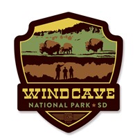 Wind Cave Emblem Wooden Magnet