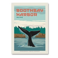 ME Boothbay Harbor Whale Tail Vert Sticker