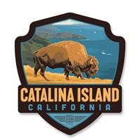 Catalina Bison Emblem Wooden Magnet