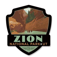 Zion The Narrows Emblem Wooden Magnet