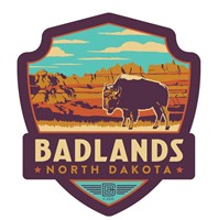 Badlands ND Emblem Wood Magnet