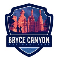 Bryce Canyon Star Gazing Emblem Wooden Magnet