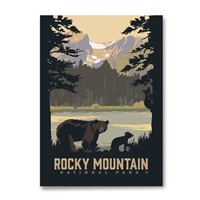 Rocky Mountain Sprague Lake Bears Magnet