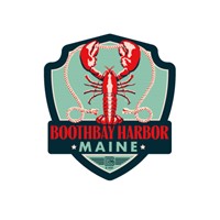 ME Boothbay Harbor Lobster Emblem Sticker