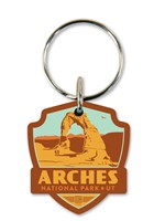 Arches Emblem Wooden Key Ring