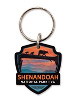 Shenandoah Bear Crossing Emblem Wooden Key Ring