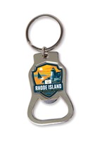 RI State Pride Emblem Bottle Opener Key Ring