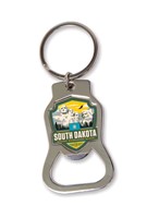 SD State Pride Emblem Bottle Opener Key Ring