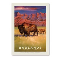 Badlands NP Bison Vert Sticker