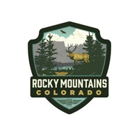 Rocky Mountains CO Elk Emblem Magnet