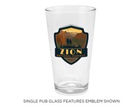 Zion NP Angels Landing Emblem Pub Glass