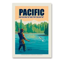 Pacific NW Fly Fishing Vert Sticker