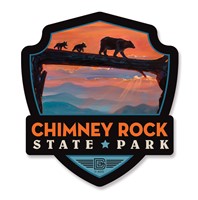 Chimney Rock State Park Emblem Wooden Magnet