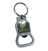 Rocky Mountains Emblem Bottle Opener Key Ring
