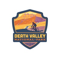 Death Valley NP Biking Emblem Wooden Magnet