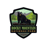RMNP Black Bear Family Lake Emblem Sticker
