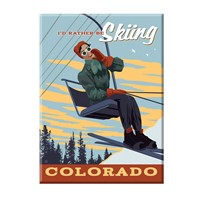 I'd Rather Be Skiing Colorado Magnet