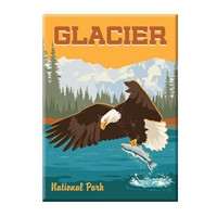Glacier National Park Eagle & Salmon Magnet