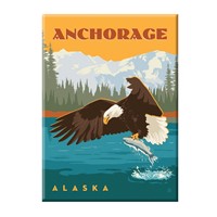 Anchorage Alaska Eagle & Salmon Magnet