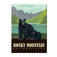 Rocky Mountain National Park Black Bear Family Lake Magnet