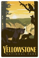 Yellowstone National Parks Mama Bear & Cubs Magnetic Postcard