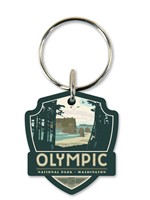 Olympic National Park Emblem Wooden Key Ring