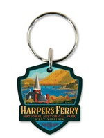 Harpers Ferry West Virginia Emblem Wooden Key Ring