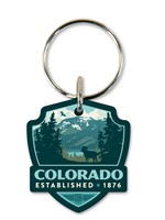 Colorado It's Our Nature Emblem Wooden Key Ring