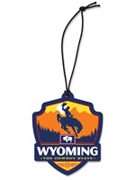 Wyoming State Pride Emblem Wooden Ornament