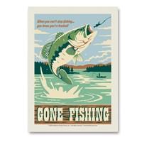 Gone Fishing Vertical Sticker