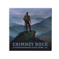 Chimney Rock State Park NC Hiker Square Magnet