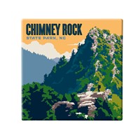 Chimney Rock State Park NC Mountain Square Magnet