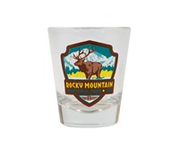Rocky Mountain Elk Emblem Glass Shot
