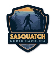Sasquatch Roaming North Carolina Wooden Emblem Magnet