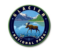 Glacier NP Moose Circle Magnet