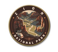 Zion NP Majestic Valley View Circle Magnet