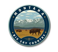 Montana Big Sky Country Bison Circle Magnet