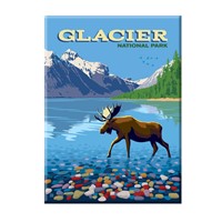 Glacier National Park Moose Metal Magnet