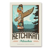 Alaska Ketchikan Totem Vertical Sticker