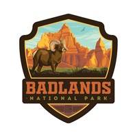 Badlands NP Vulture Peak Emblem Sticker