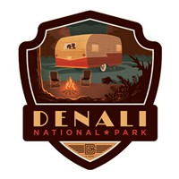 Denali NP Camping Nature Lovers Emblem Magnet