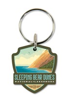 Sleeping Bear Dunes National Lakeshore Emblem Wood Key Ring